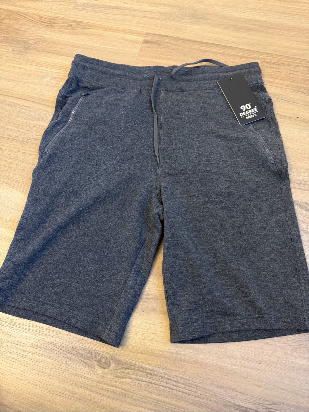 90 Degree By Reflex Heather Charcoal Drawstring Athletic Shorts